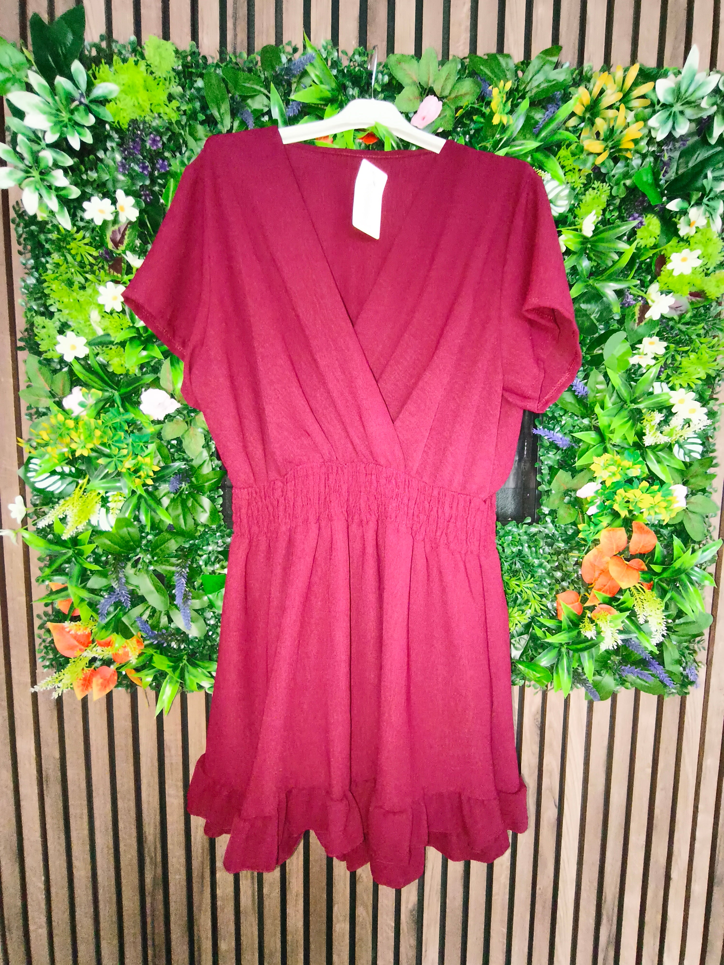 Robe combishort bordeaux