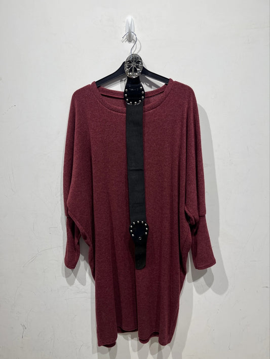Robe-pull épaisse avec ceinture grande taille