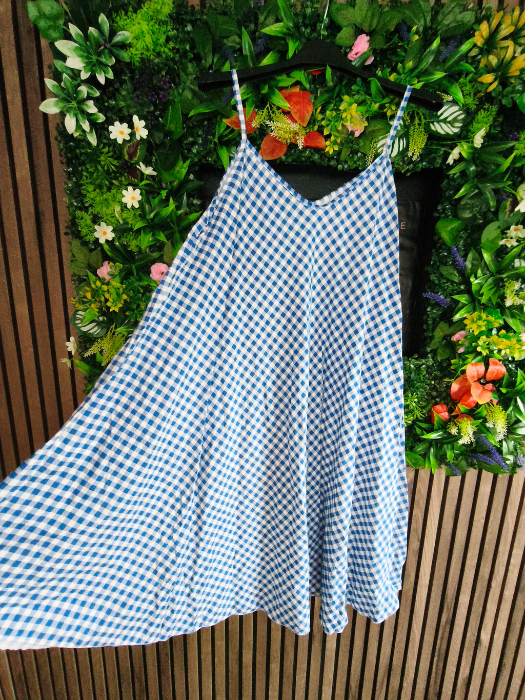 grande taille Robe Vichy bleue
