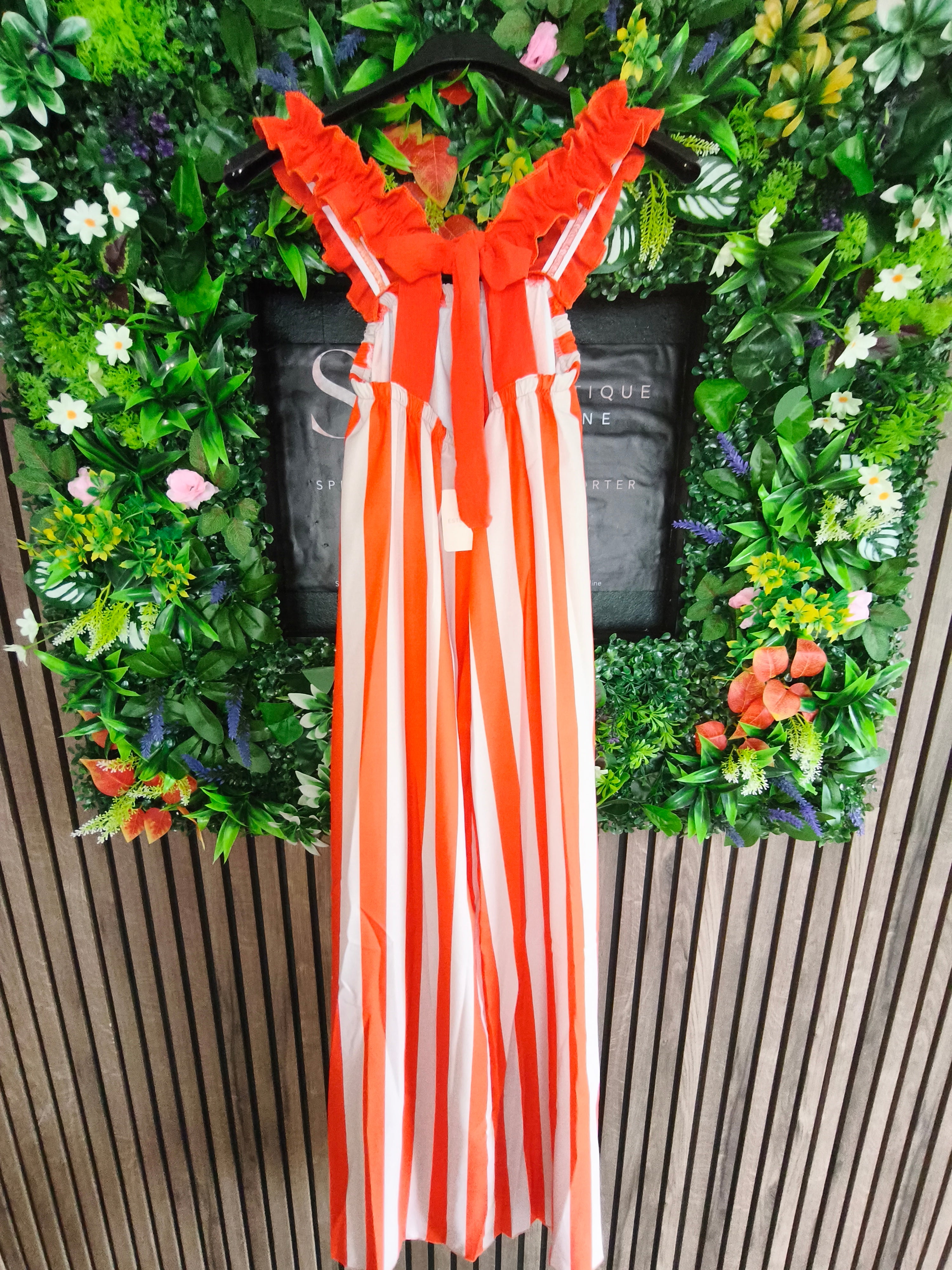 Robe longue à rayures