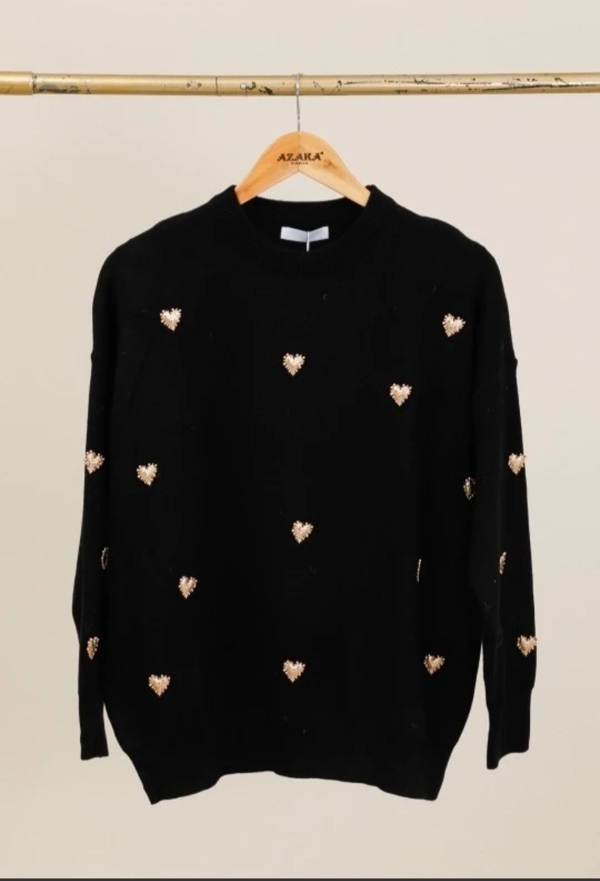 Pull en maille à motifs cœur pour femme