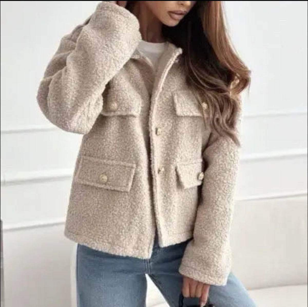Veste beige bouclette