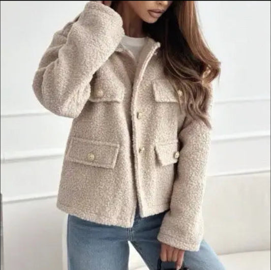 Veste beige bouclette