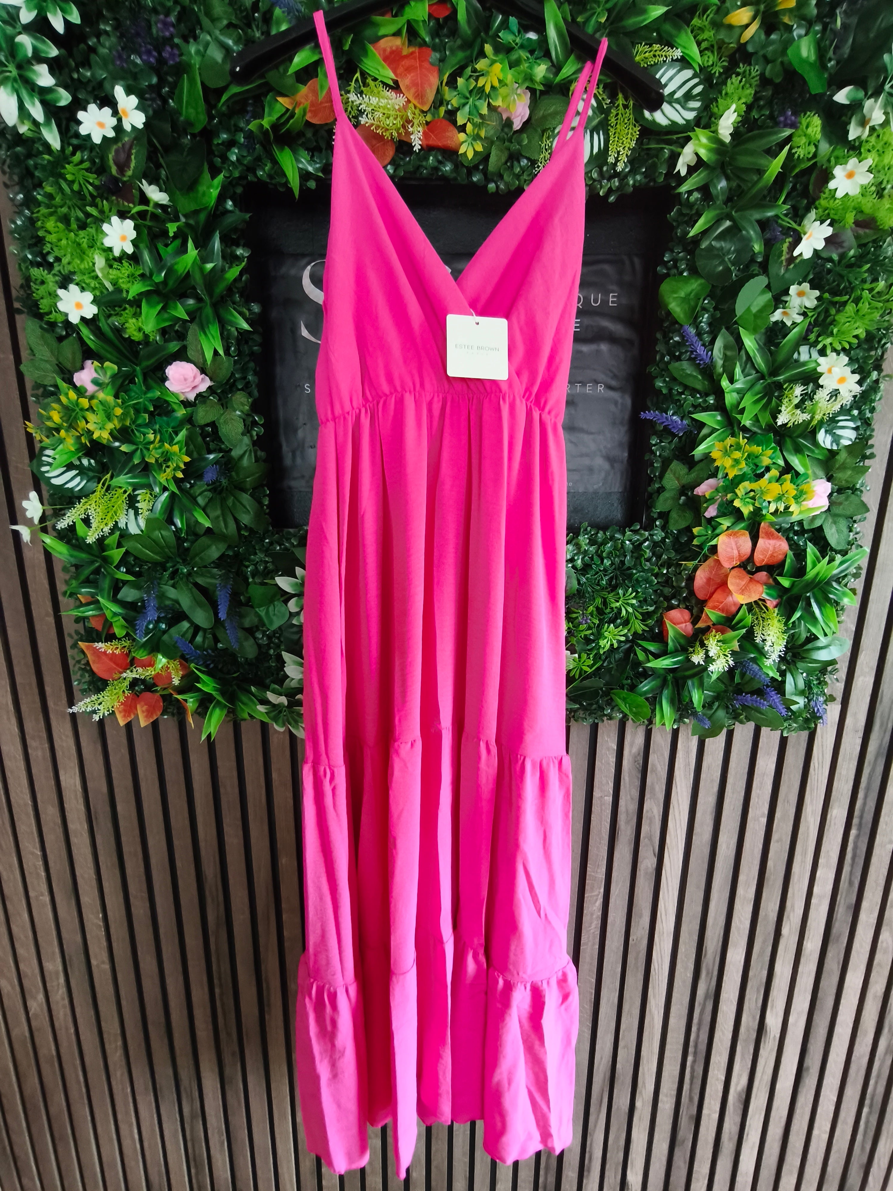 Robe longue à bretelles fines
