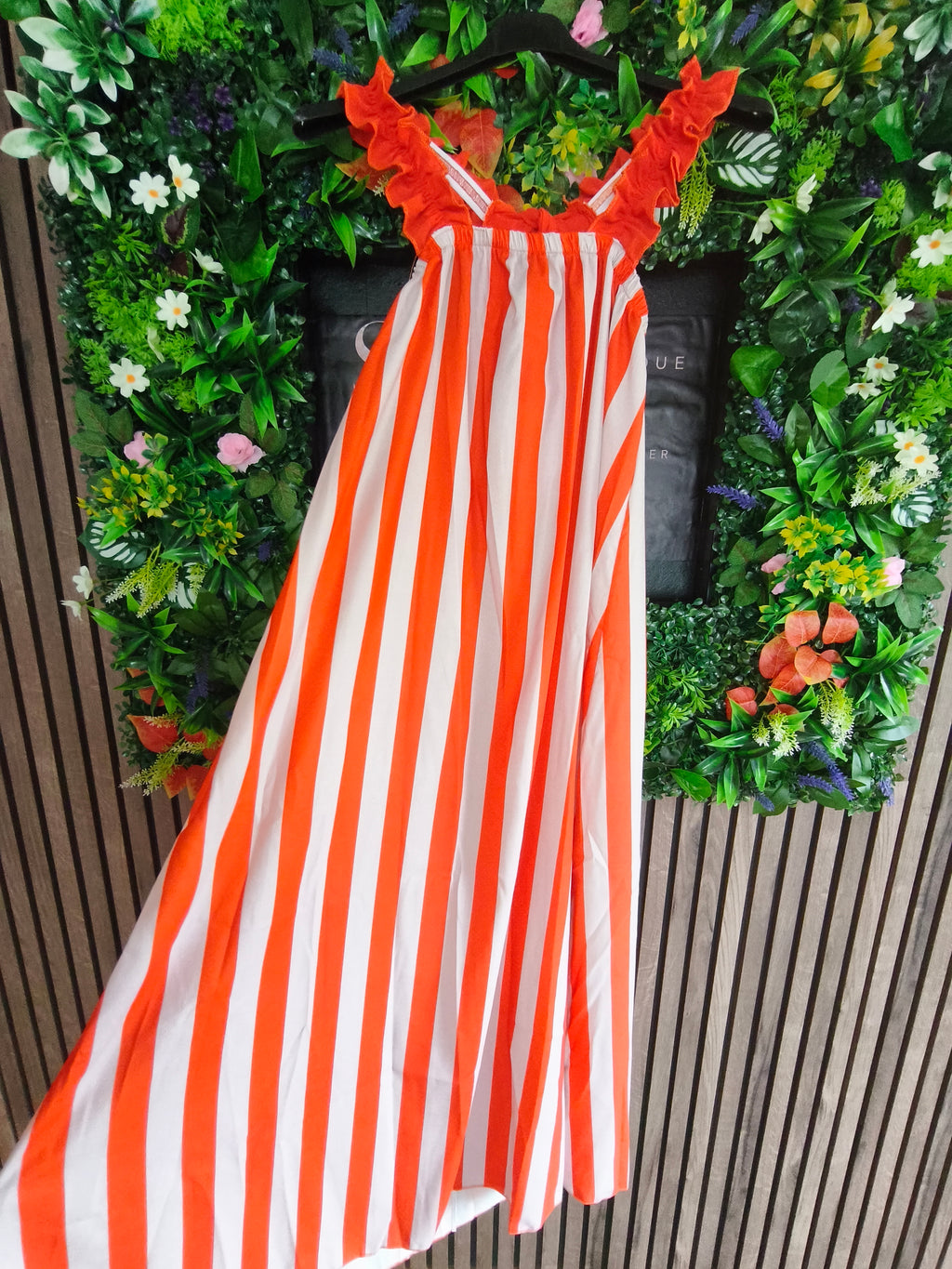 Robe longue à rayures