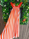 Robe longue à rayures