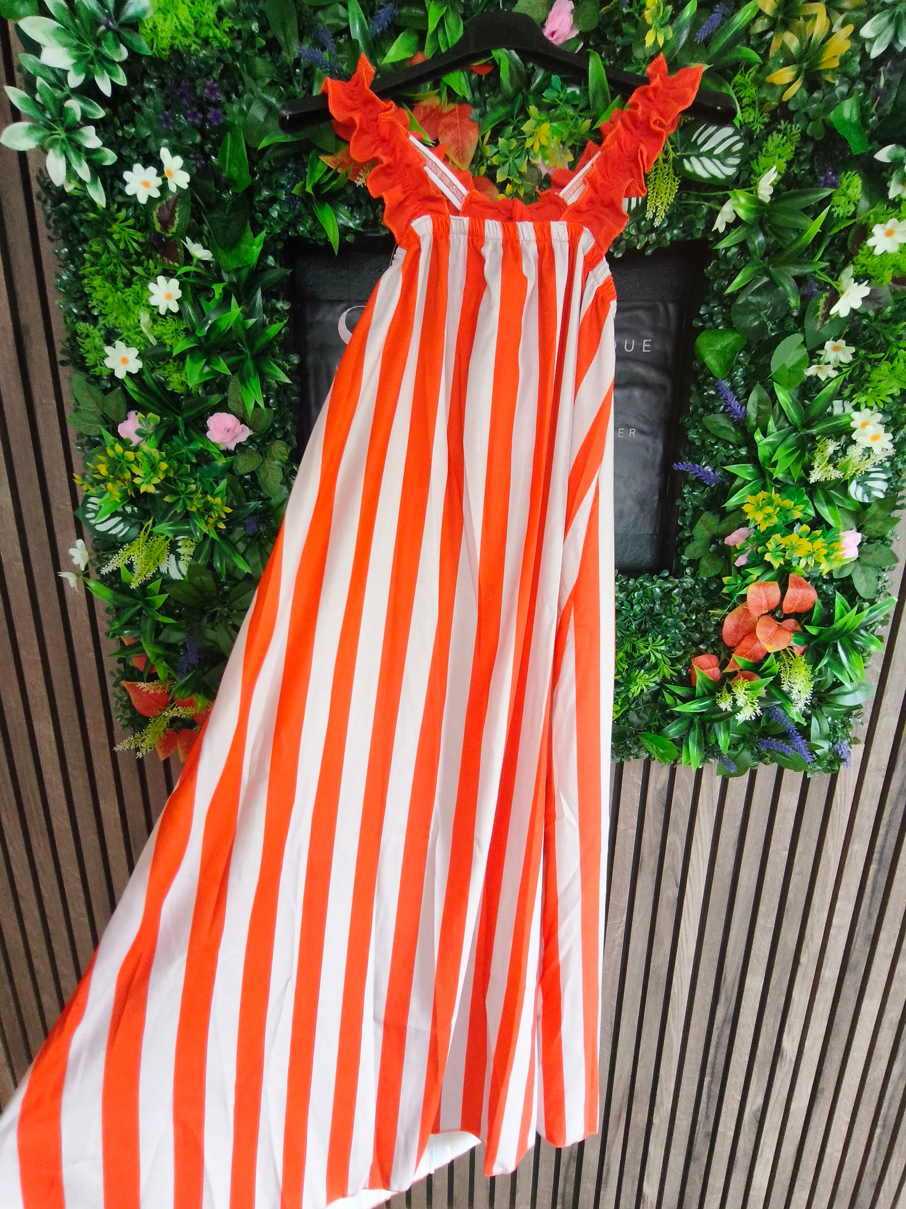 Robe longue à rayures