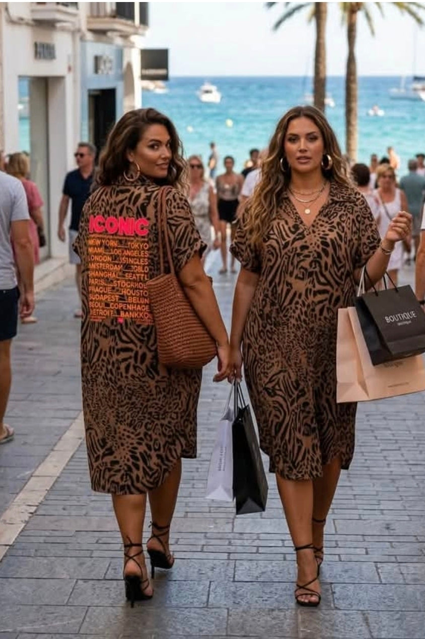 Robe imprimée léopard Iconic au dos